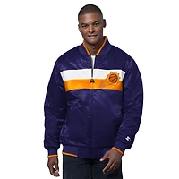 Veste universitaire en satin The Ambassador pour homme, violet/orange, des Phoenix Suns