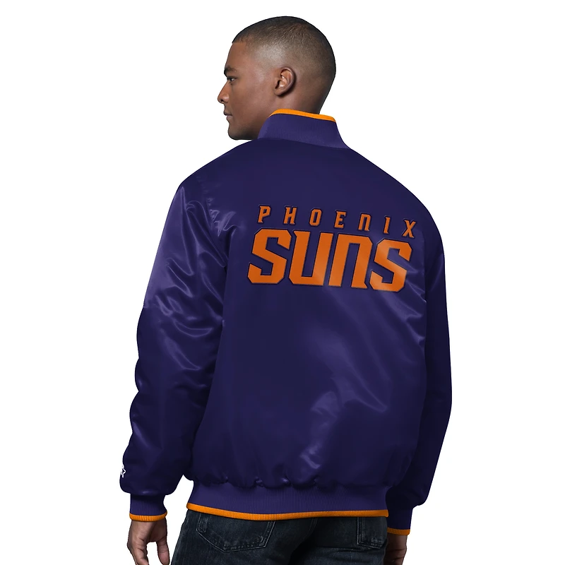 Veste universitaire en satin The Ambassador pour homme, violet/orange, des Phoenix Suns