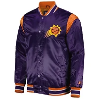Men's Starter Purple Phoenix Suns Force Play Satin Full-Snap Varsity Jacket