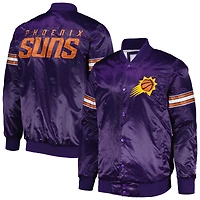 Men's Starter Purple Phoenix Suns Pick & Roll Satin Full-Snap Varsity Jacket