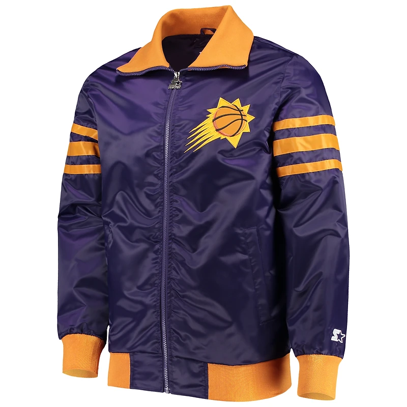 Men's Starter Purple Phoenix Suns The Captain II Full-Zip Varsity Jacket