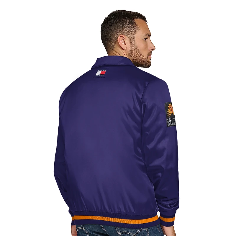 Veste universitaire à boutons-pression Jacob Chain Stitch Applique Purple Phoenix Suns pour homme Tommy Jeans