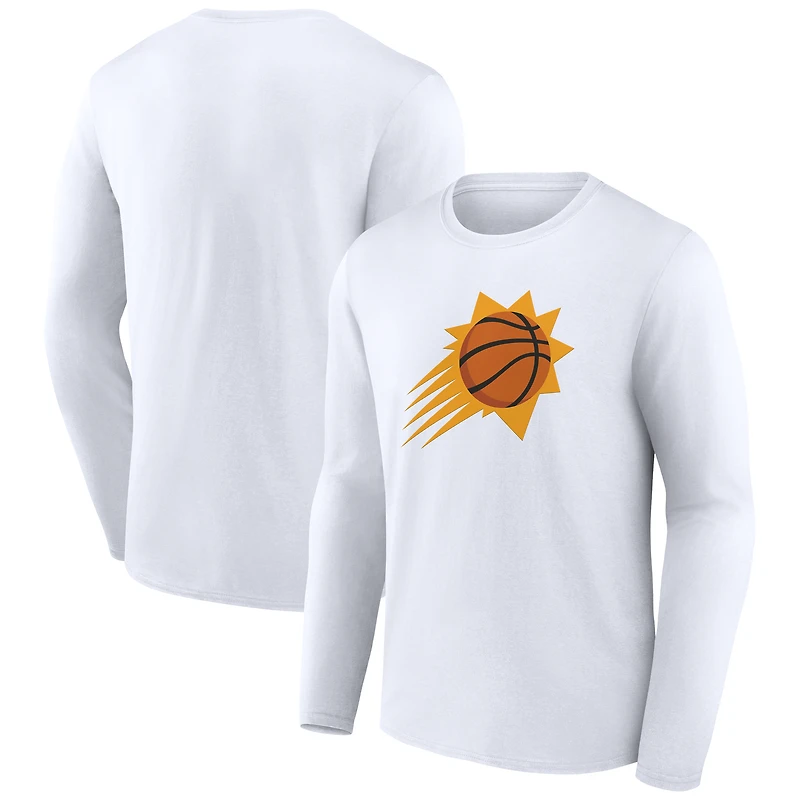 T-shirt à manches longues blanc pour homme avec logo alternatif des Phoenix Suns