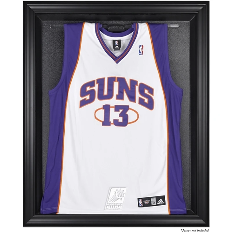 Vitrine de présentation du maillot avec logo de l'équipe des Phoenix Suns à cadre noir