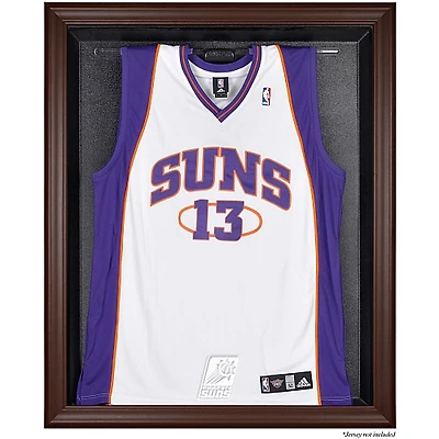Vitrine de présentation du maillot avec logo encadré marron des Phoenix Suns
