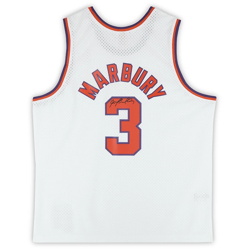 Maillot Swingman alternatif blanc autographié par Stephon Marbury des Phoenix Suns (2002-2003)