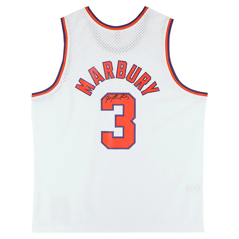 Stephon Marbury Phoenix Suns Autographed Mitchell & Ness 2002-03 White Alternative Swingman Jersey 