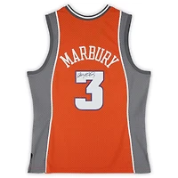 Maillot Swingman alternatif orange autographié par Stephon Marbury des Phoenix Suns (2003-2004)