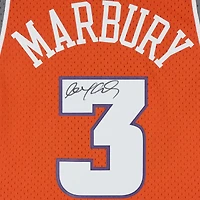 Maillot Swingman alternatif orange autographié par Stephon Marbury des Phoenix Suns (2003-2004)