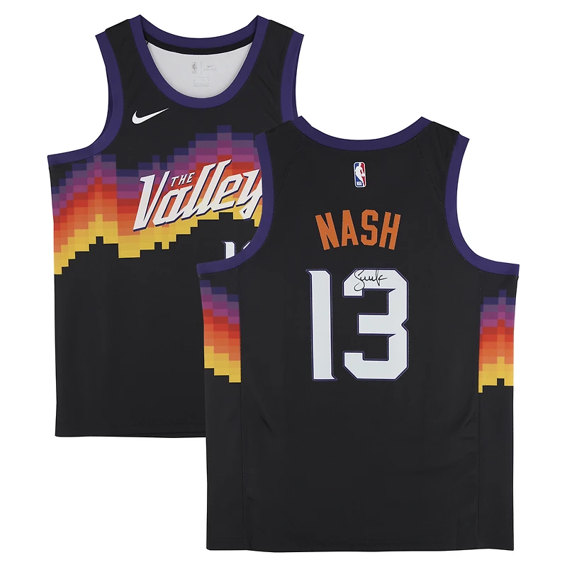 Maillot Nike Swingman noir dédicacé par Steve Nash des Phoenix Suns 2020-21 City Edition