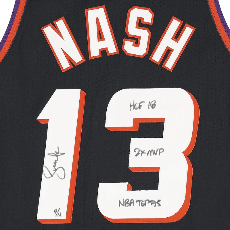 Steve Nash Phoenix Suns Autographed Mitchell & Ness Black 1996-97 Authentic Jersey with Multiple Inscriptions - Limited Edition of 12