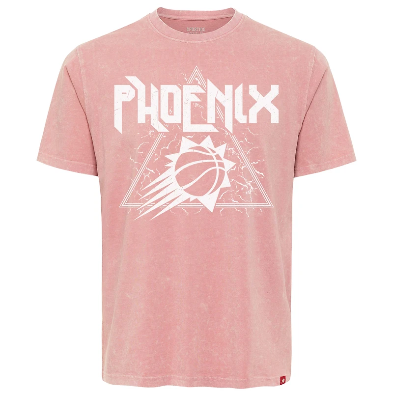 Unisex Sportiqe  Pink Phoenix Suns Distressed Rock & Roll Collection Angus Premium Mineral Wash T-Shirt