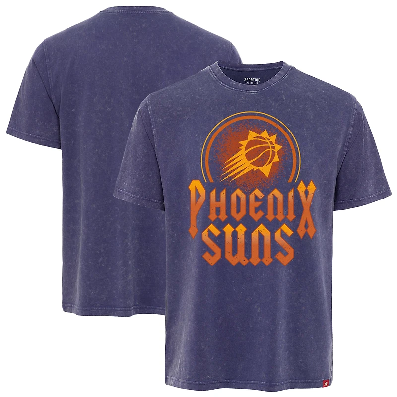 Unisex Sportiqe Purple Phoenix Suns Distressed Rock & Roll Collection Angus Premium Mineral Wash T-Shirt