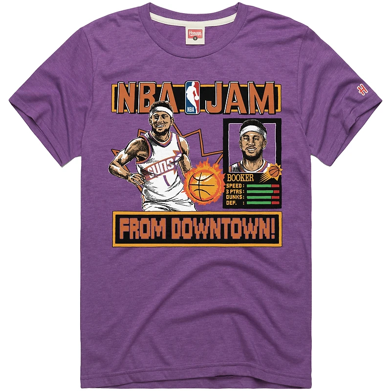 Unisex Homage Devin Booker Purple Phoenix Suns NBA Jam Tri-Blend T-Shirt
