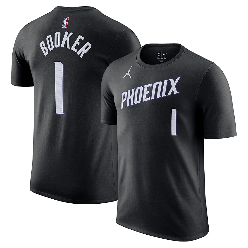 T-shirt unisexe Jordan Brand Devin Booker noir avec nom et numéro des Phoenix Suns - Édition Statement