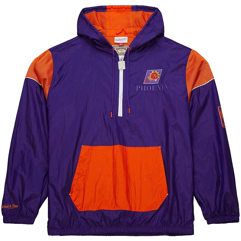 Veste coupe-vent unisexe Mitchell & Ness Purple Phoenix Suns Hardwood Classics Team OG 3.0 Anorak à demi-zip