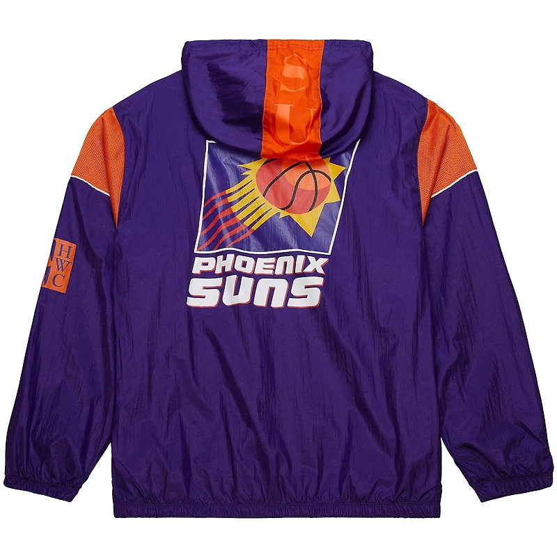 Veste coupe-vent unisexe Mitchell & Ness Purple Phoenix Suns Hardwood Classics Team OG 3.0 Anorak à demi-zip