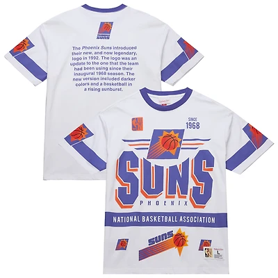 T-shirt unisexe blanc Mitchell & Ness Phoenix Suns Hardwood Classics Vintage Team Origins Premium