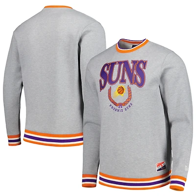 Unisex New Era Heather Gray Phoenix Suns Vintage Throwback Crew Sweatshirt