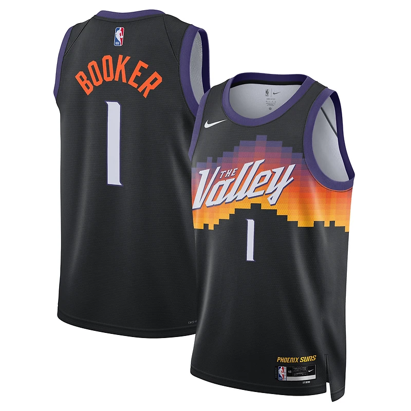 Maillot unisexe Nike Devin Booker noir Phoenix Suns 2025/26 Swingman - Édition City