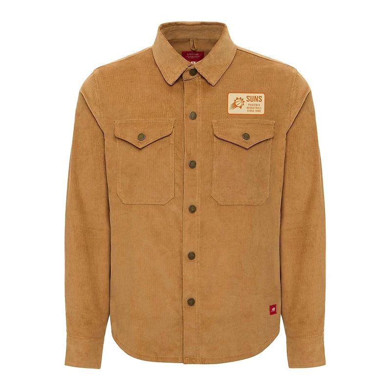Veste unisexe Sportiqe Tan Phoenix Suns Bodie en velours côtelé à boutons-pression