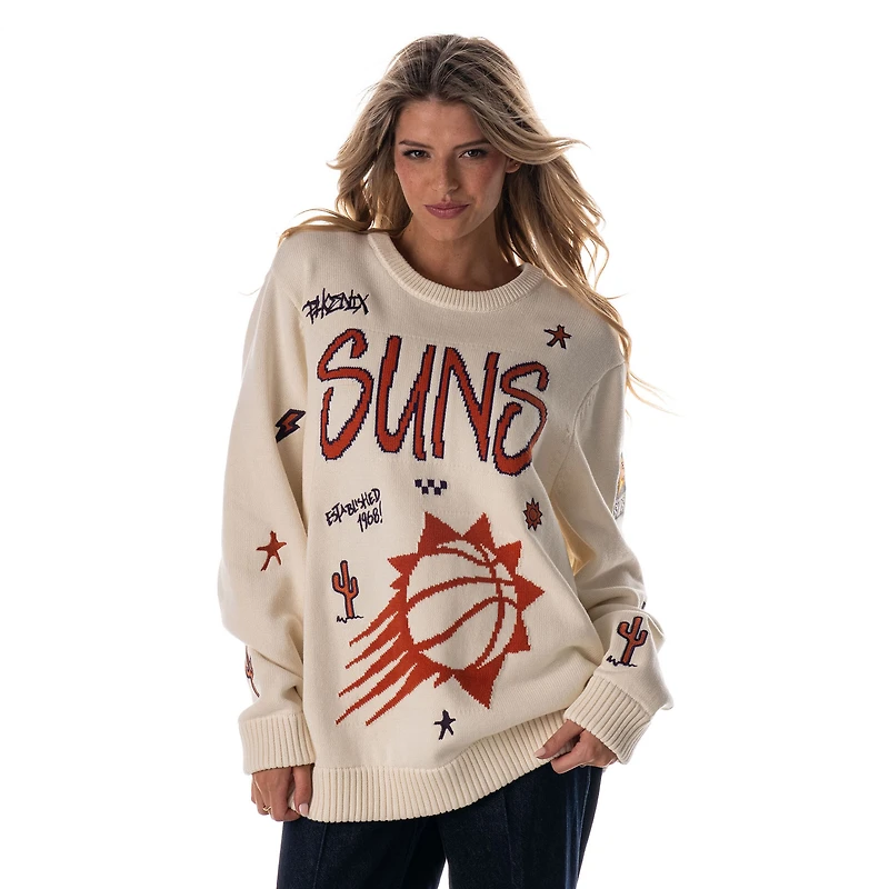 Pull unisexe The Wild Collective crème Phoenix Suns édition City Jacquard 2025/26