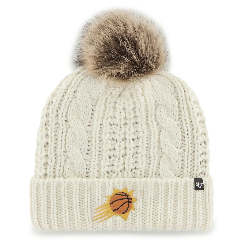Bonnet en tricot à revers Meeko '47 Phoenix Suns crème pour femmes avec pompon