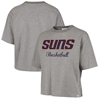 Women's '47  Gray Phoenix Suns Pivot Drop Needle Cropped T-Shirt