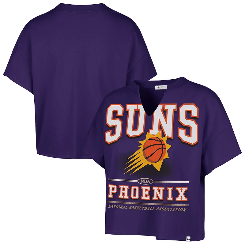 Women's '47 Purple Phoenix Suns Elation Oversized Notch Neck T-Shirt