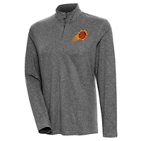 Women's Antigua  Heather Black Phoenix Suns Confront Quarter-Zip Pullover Top