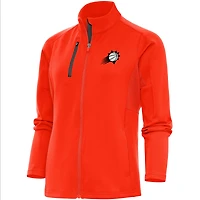 Veste zippée intégrale pour femme Antigua Orange Phoenix Suns, finition métallisée brossée