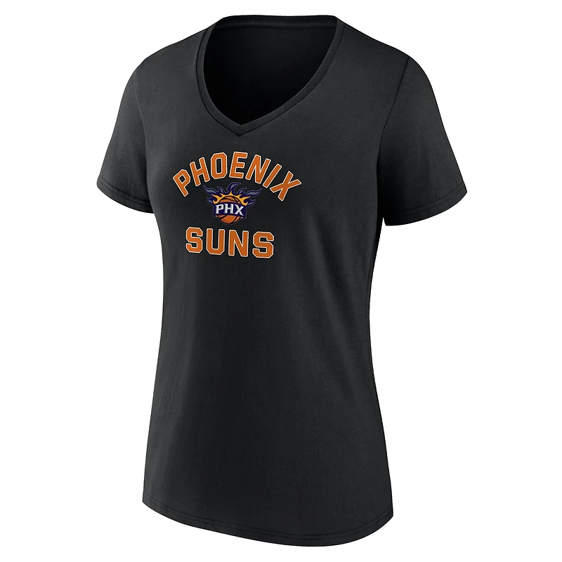 T-shirt noir Phoenix Suns Overtime pour femme, col en V