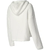 Women's College Concepts Cream Phoenix Suns Fluffy Long Sleeve Hoodie T-Shirt & Shorts Sleep Set