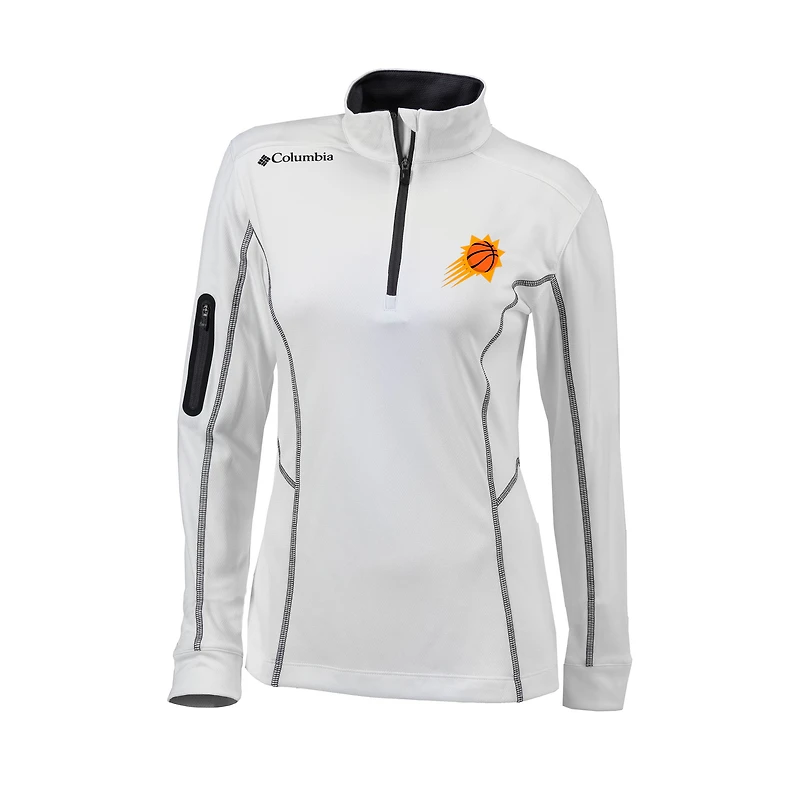 Women's Columbia  White Phoenix Suns Omni-Wick Shotgun Quarter-Zip Pullover Top
