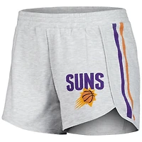 Ensemble de nuit avec t-shirt et short à manches longues Concepts Sport gris Phoenix Suns Cedar pour femmes