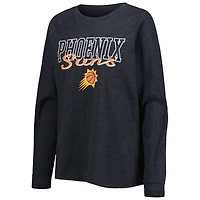 Ensemble de nuit pour femme Concepts Sport Heather Black/Heather Purple Phoenix Suns Team Raglan à manches longues et short