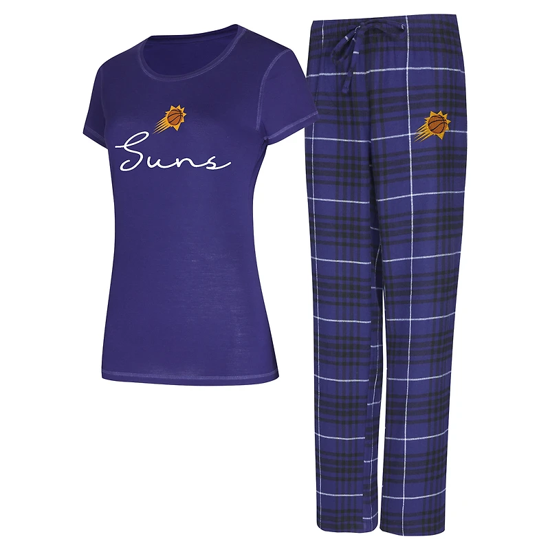 Women's Concepts Sport  Purple/Black Phoenix Suns Vector Top & Flannel Pants Sleep Set