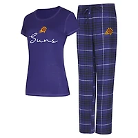 Women's Concepts Sport  Purple/Black Phoenix Suns Vector Top & Flannel Pants Sleep Set