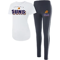 Women's Concepts Sport White/Charcoal Phoenix Suns Sonata Top & Leggings Sleep Set