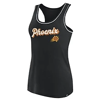 Débardeur noir à dos nageur avec logo Fanatics Phoenix Suns pour femmes