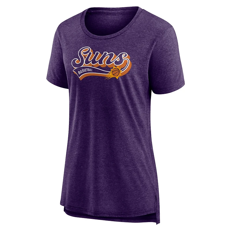 T-shirt triple mélange Fanatics Heather Purple Phoenix Suns League Leader pour femmes