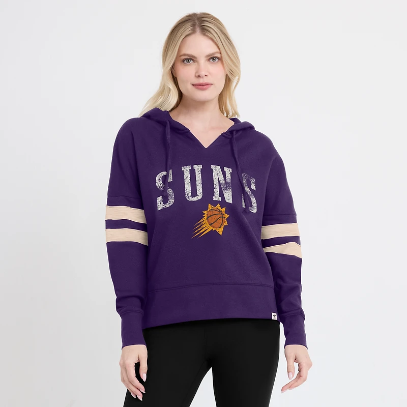 Women's Fanatics Purple Phoenix Suns Bold Move Dolman V-Neck High Hip Hoodie