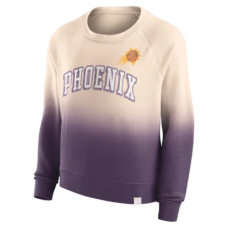 Women's Fanatics Tan/Purple Phoenix Suns Lounge Arch Raglan Pullover Sweatshirt