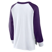 Women's Fanatics White Phoenix Suns Open Lane Waffle Long Sleeve V-Neck T-Shirt
