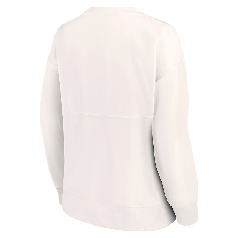 Women's Fanatics White Phoenix Suns Tonal Leopard Pullover Sweatshirt