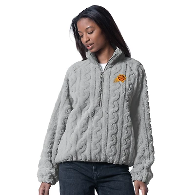 Women's G-III 4Her by Carl Banks  Gray Phoenix Suns Champ Half-Zip Pullover