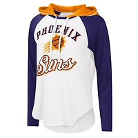 Women's G-III 4Her by Carl Banks White Phoenix Suns MVP Raglan Hoodie Long Sleeve T-Shirt