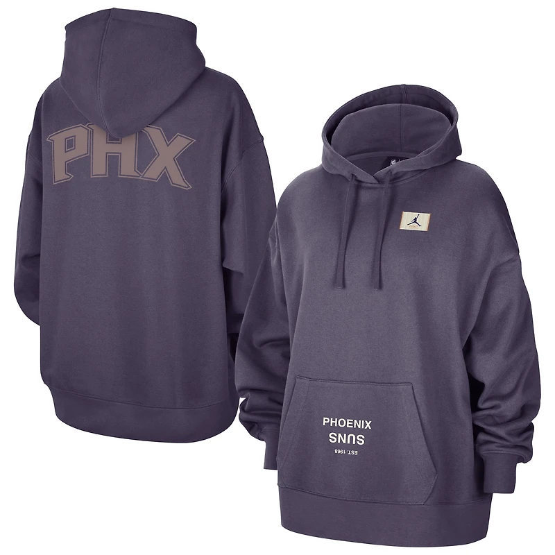 Women's Jordan Brand Purple Phoenix Suns Courtside Statement Edition Oversized Pullover Hoodie