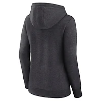 Sweat à capuche col en V et logo Athletic Heather Charcoal Phoenix Suns pour femme