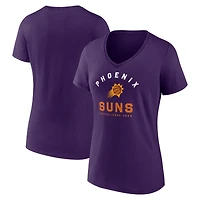 T-shirt à col en V pour femme avec logo athlétique violet Phoenix Suns Unrivaled